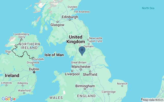 Kaart met locatie Yorkshire Dales National Park